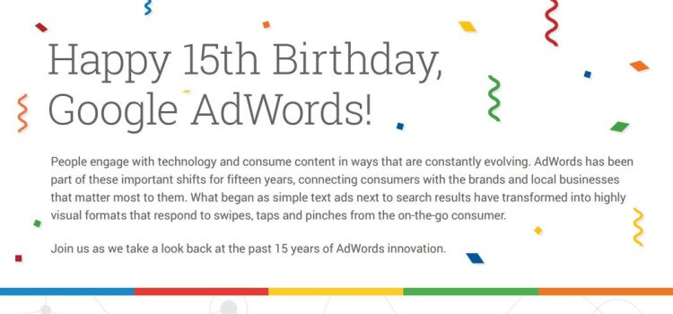 Google AdWords ist 15 geworden